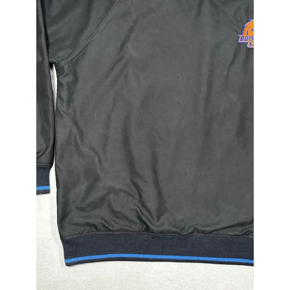 Boise State Broncos Pullover Windbreaker Jacket Men’s XL Black 72 Blue NCAA